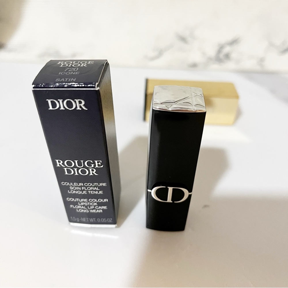 Dior Rouge Lipstick Color Rosewood 720 Icone Satin • Travel Size - Picture 6 of 9